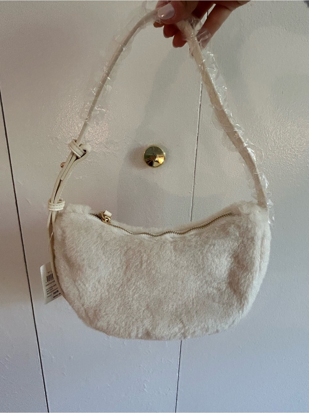 Windsor Cream Faux Fur Mini Shoulder Bag